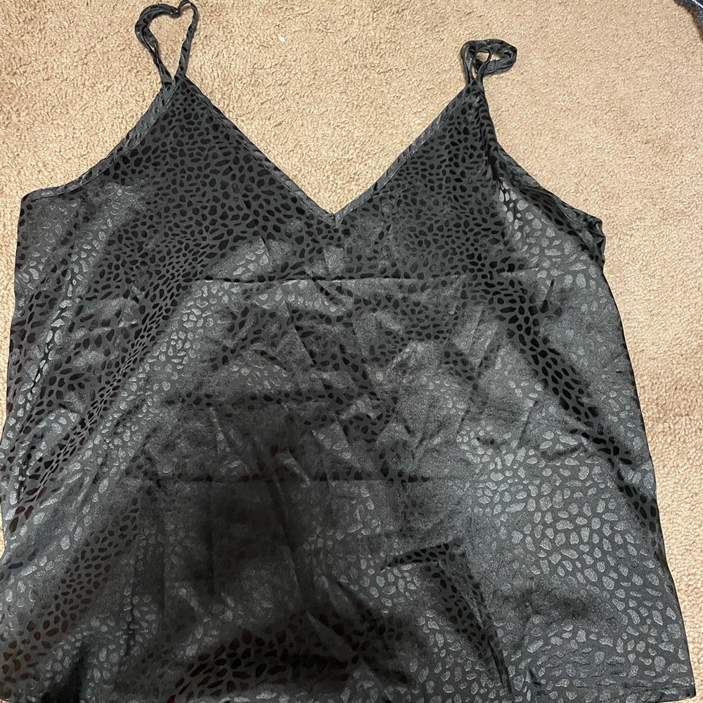 Spaghetti adjustable strap, silk tank top